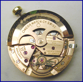Omega caliber 564 chronometer wrist watch
				movement from the 1960's.